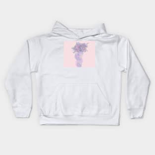 watercolor girl holding flowers Kids Hoodie